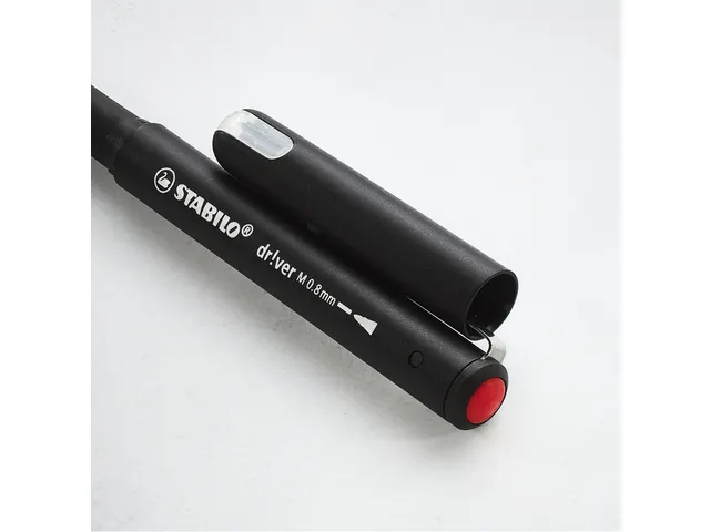 Fineliner STABILO dr!ver medium punt 0.8 mm Rood
