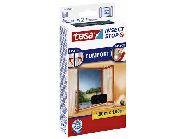 Insectenhor tesa Insect Stop COMFORT raam 1x1m antraciet