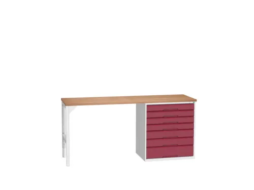 werkbank,HxBxD 930x2000x600mm,multiplexblad,2voeten/1container