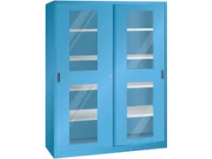 venster-schuifdeurkast HxBxD 1950x1500x580mm 8xStalen bodem RAL5012