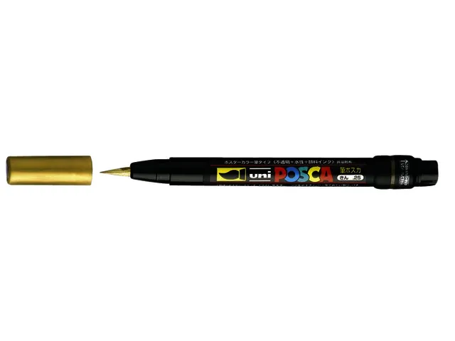 Brushverfstift Posca PCF350 Penseelpunt 1-10mm Goud