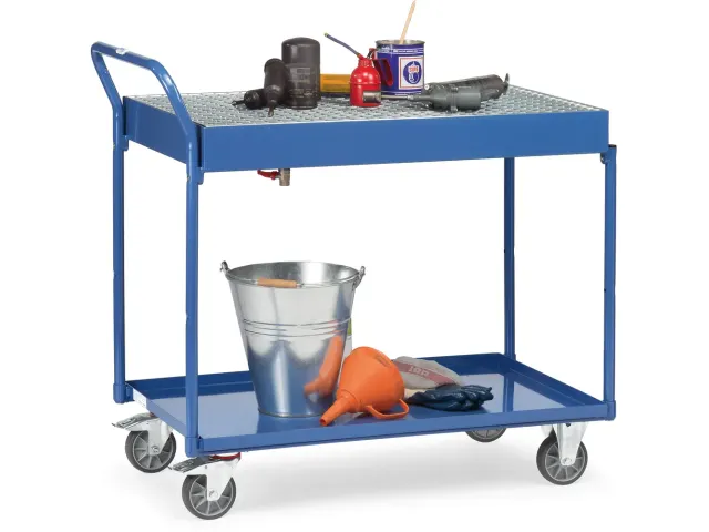 Tafelwagen Met Bak 2722 300kg 2 Etages Staalplaat 1000x600mm