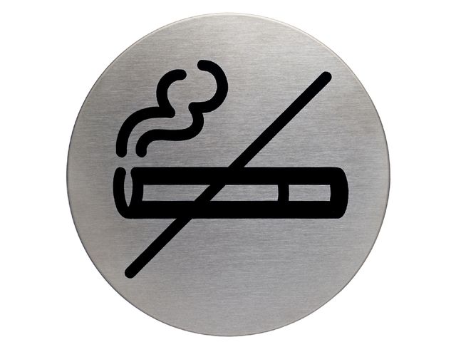 Infobord pictogram Durable 4911 niet roken rond 83Mm | DeurbordShop.be