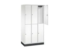 Dubbeldekse garderobekast,HxBxD 1950x920x500mm,3x2vak.,vak B 260mm