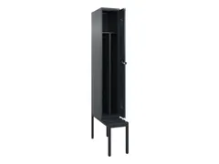 locker met bank,voor scheiding van kleding,HxBxD 2120x300x815mm,1vak