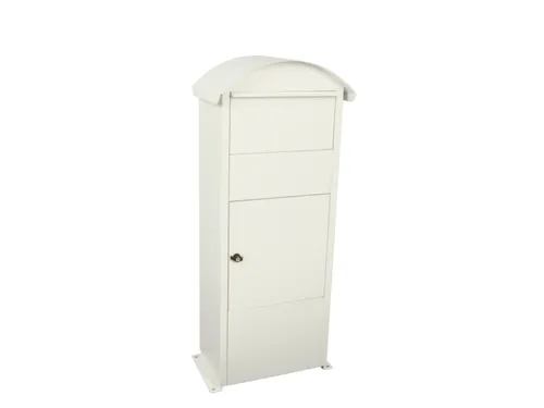 pakketbus,staal,mat wit,HxBxD 1100x410x265mm,inworp/uitname voor