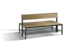 omkleedbank,HxLxD 796x1500x760mm,HPL eiken-sereno,frame staal RAL7021