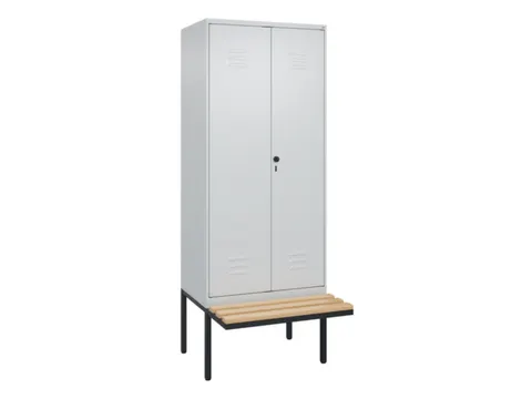 PBM-locker met bank,HxBxD 2120x800x815mm,2vak,vak B 400mm,draaigrendel
