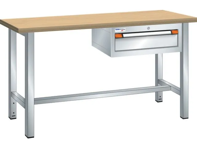 établi,HxlxP 840x1500x700mm,RAL7035,face avant RAL7035