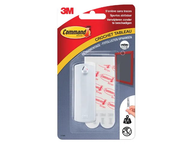 Haak Command kunststof tbv schilderijen incl bevestigingsstrip