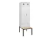 locker met bank,voor scheiding van kleding,HxBxD 2120x600x815mm,2vak