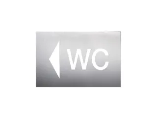 wandbord,WC,pijl links,RVS,zelfklevend,HxB 160x235mm - 1