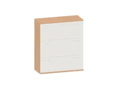 Hangmappenkast 1150X1000X430Mm 3Hangmappenframes Beuken + Wit