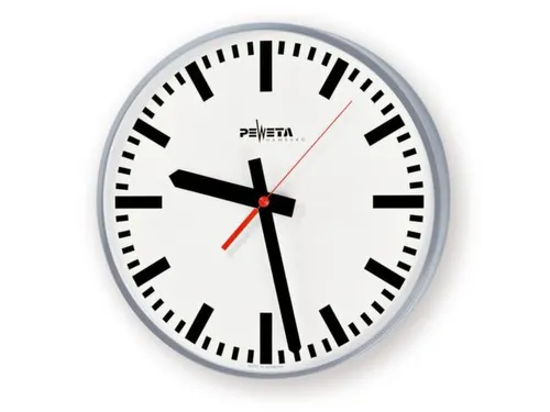 Wandklok Kwarts Klokkenkast Gelakt Metaal 30 cm Kleur Ral1023