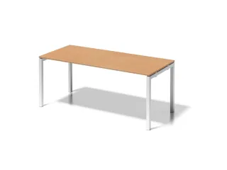 bureau HxBxD 740x1800x800mm blad beuken 4-voeten verkeerswit - 1