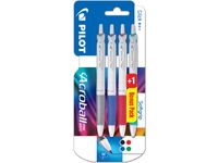 Balpen Pilot Acroball Pure White Medium punt 3+1 gratis Basis kleuren