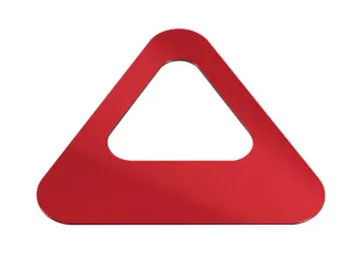 Oplegdeksel,V. Afvalbak 1X60L,Driehoekig,1Opening,Staal,Rood - 1