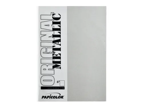 Kopieerpapier Papicolor A4 300gr 3 vel metallic zilver