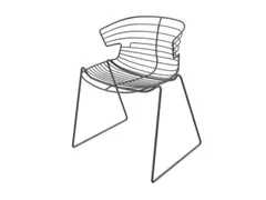 Outdoor Bezoekersstoel Draad-Zitschaal Sledepoten Antraciet Gelakt