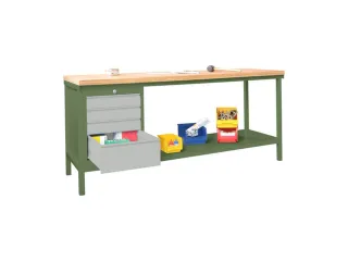 werkbank,HxBxD 900x2000x700mm,onderstel/romp RAL6011,front RAL7035 - 2
