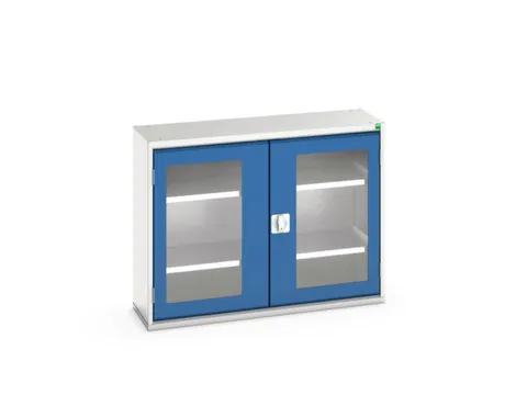 vitrinekast 800x1050x350mm 2xStalen bodem romp RAL7035 front RAL5010