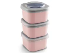 #*Lunch set Roze Sigma home set 3 stuks9,3 x 9,3 x 16,7 cm