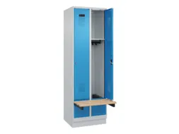 locker met bank,HxBxD 1950x600x815mm,2vak,vak B 300mm,cilinderslot