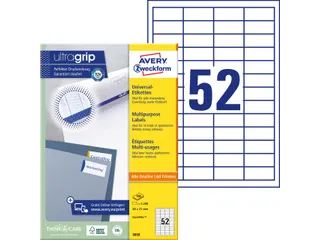 Etiket Avery Zweckform 3650 48x21mm wit 5200stuks - 5