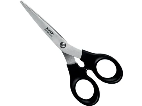 schaar, 16,5 cm, RVS, zwart, op blister