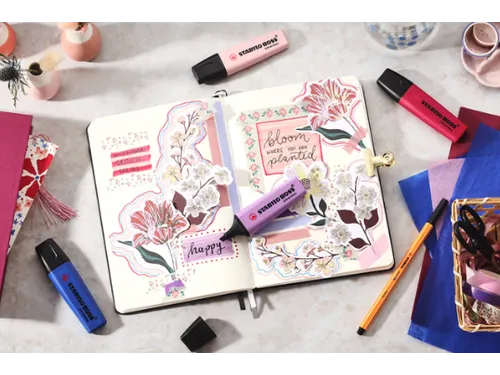 Markeerstift STABILO Boss Wildflower assorti 4 stuks