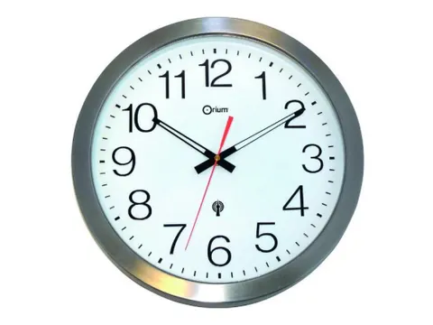 Horloge murale CEP 35 cm en acier inoxydable, radiopilotée, entièrem