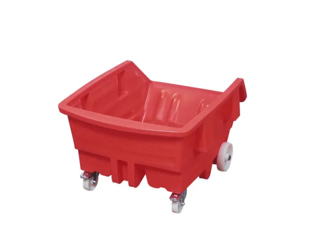 benne roulante PE HxLxl 625x1320x920mm 0 3m³ force 150kg rouge