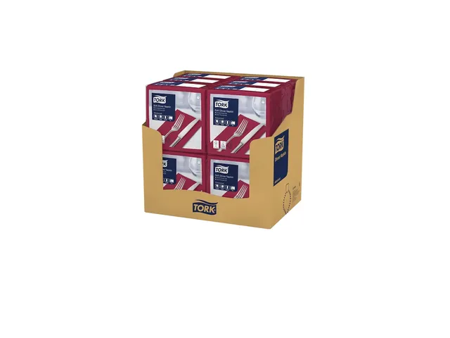 Serviette Tork Soft Dinner 477618 Advanced 39x39cm pli 1/8 Bordeaux