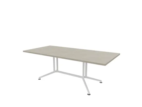 vergadertafel,HxBxD 740x2100x1000mm,rechthoekig,V-vormonderstel wit