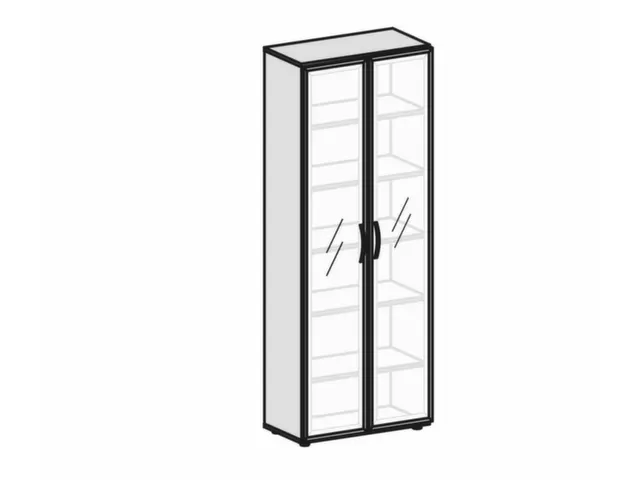 kantoorkast HxBxD 2160x800x420mm romp wit glazen deur