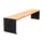 zitbank,B 1800mm,3latten,hout-zitting licht eikenhout,zitting H 450mm