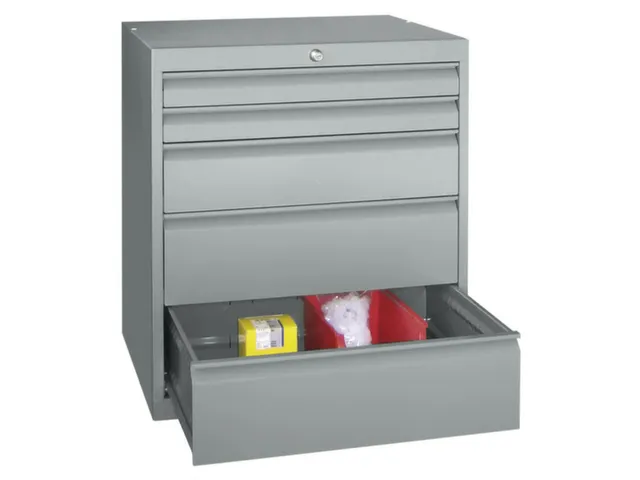 ladekast HxBxD 800x715x600mm 5laden slot RAL7035 front RAL5012