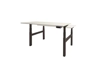 Dextro Plus Duo Zit-sta Bureau Elektrisch 140x80 Krijtwit 25mm Zwart - 1