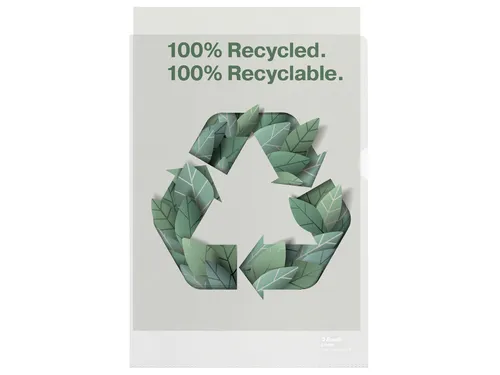 Insteekmap L-map Esselte A4 100% gerecycled PP transparant mat 0.10mm