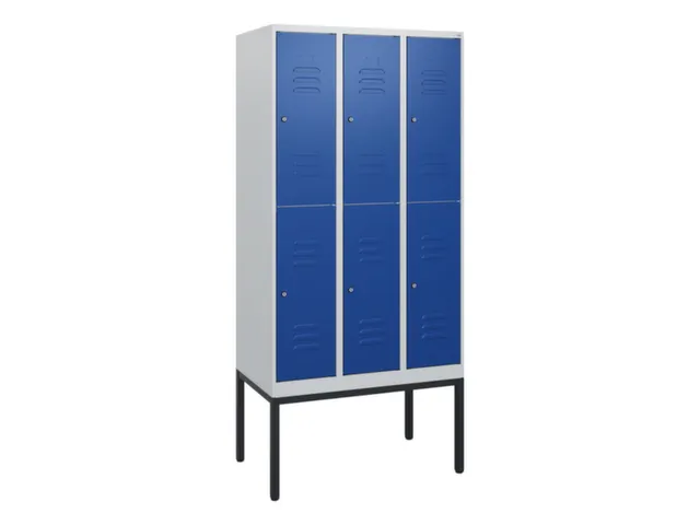 dubbeldekse locker,HxBxD 1950x900x500mm,3x2vak.,vak B 300mm,cil.-slot