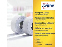 PLR1226 etiket voor prijstang afneembaar 12 x 26mm wit