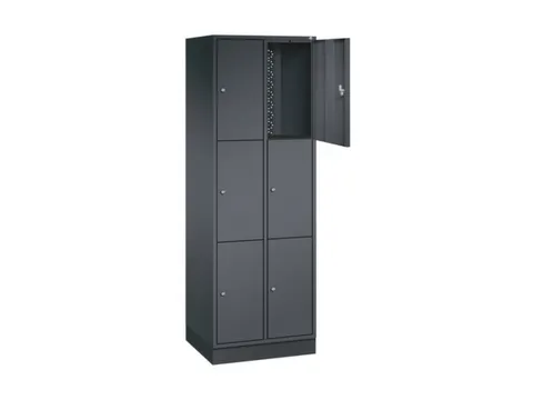 lockerkast,HxBxD 1950x620x500mm,2x3vakken,cil.-slot,sokkel