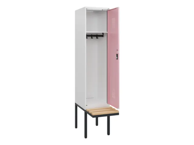 locker met bank,HxBxD 1950x400x815mm,1vak,vak B 400mm,cilinderslot