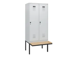 locker met bank,HxBxD 1950x800x815mm,2vak,vak B 400mm,draaigrendel - 2