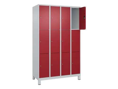 lockerkast,HxBxD 1950x1200x500mm,4x3vakken,vak B 300mm,cil.-slot