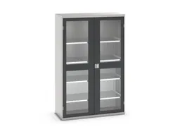 vitrinekast 2000x1300x550mm 4xStalen bodem romp RAL7035 front RAL7016