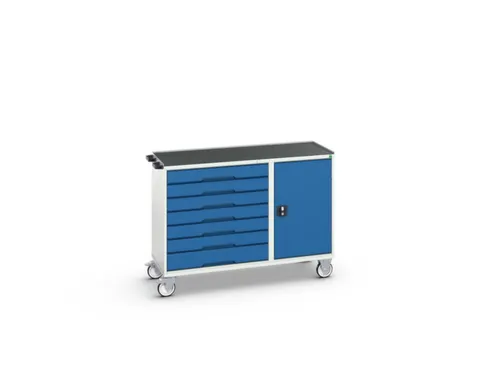 montagetafel 965x1300x550mm staalblad 7 laden kast front RAL5010