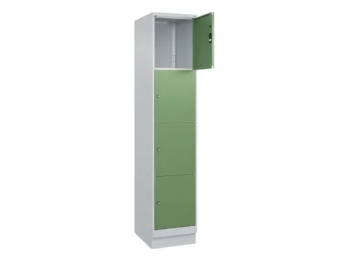 lockerkast,HxBxD 1950x400x500mm,1x4vakken,vak B 400mm,cil.-slot,sokkel