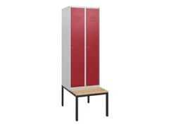 locker met bank,HxBxD 1950x600x815mm,2vak,vak B 300mm,cil.-slot
