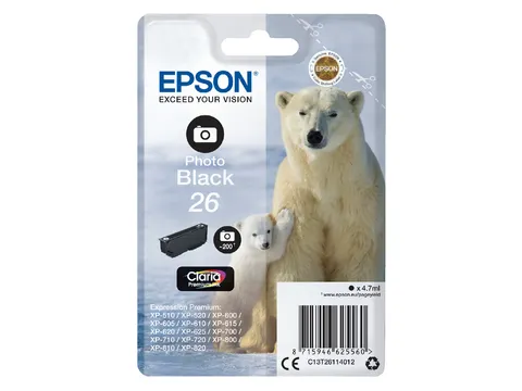 Inktcartridge Epson 26 T2611 foto zwart C13T26114012